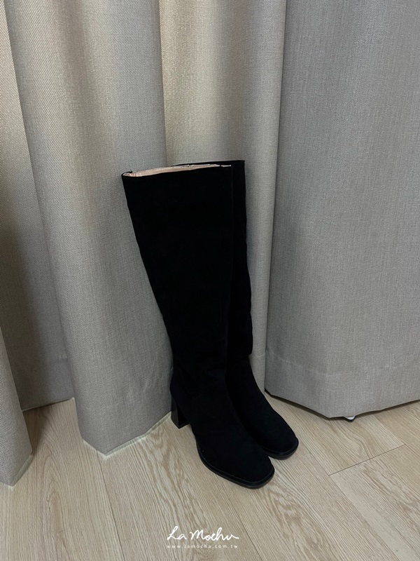 麂皮高跟西部靴